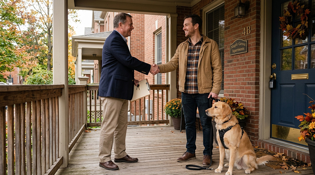 Veterinarian examing dog