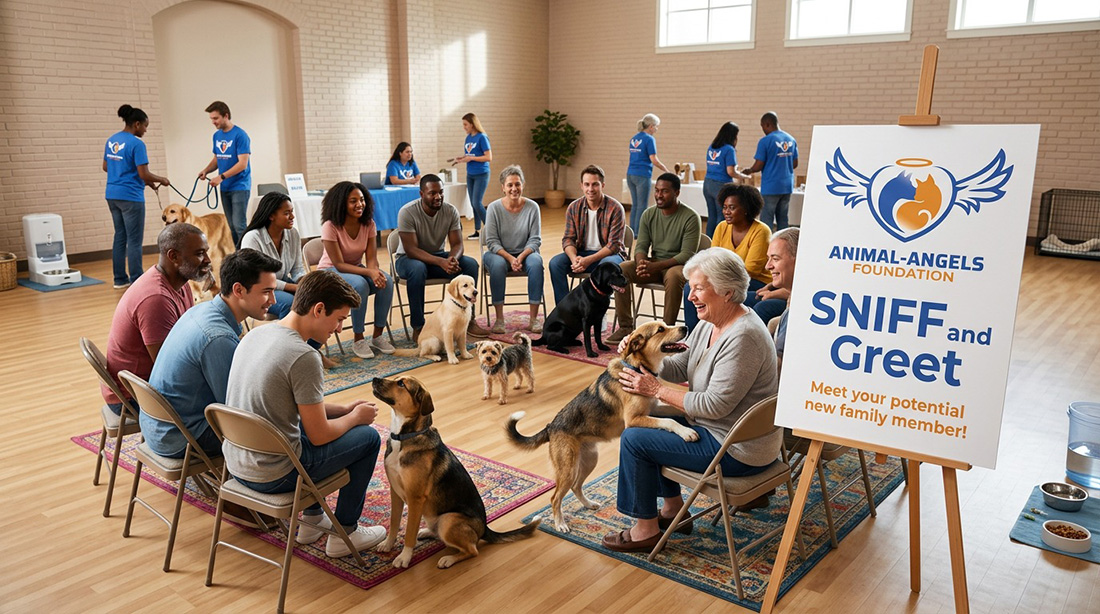 SNIFF and Greet event where dogs choose their person