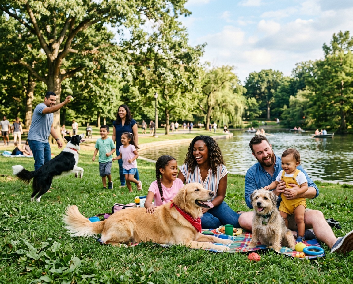 Family enjoying the day at the park